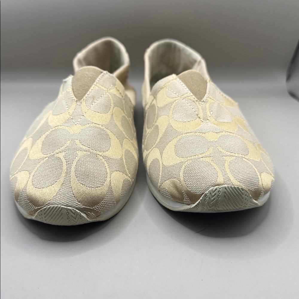 Coach Neutral Signature Canvas Slip-On Loafers - Picture 2 of 9